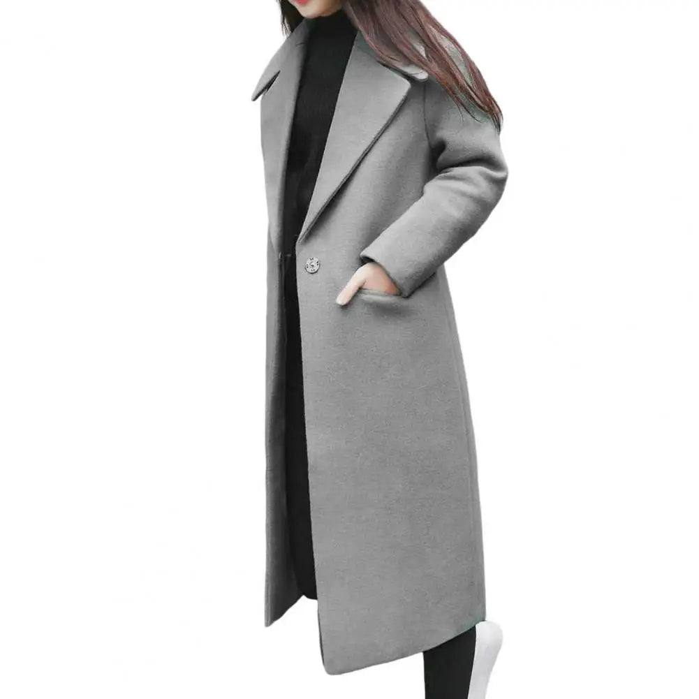 Abrigo largo de lana elegante para mujer