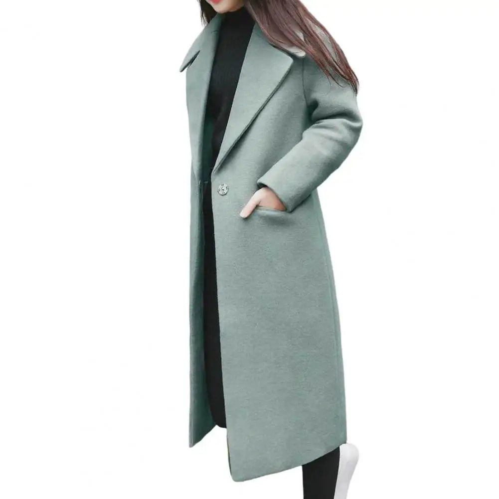 Abrigo largo de lana elegante para mujer
