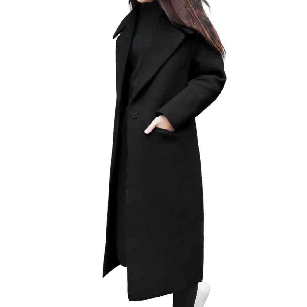Abrigo largo de lana elegante para mujer